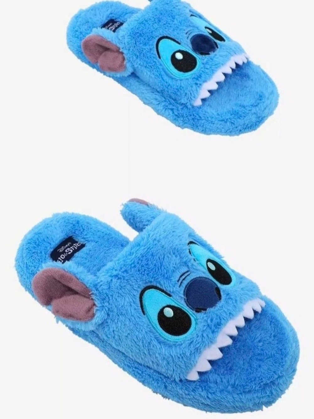 Disney Blue Stitch Plush Slip-On Slippers